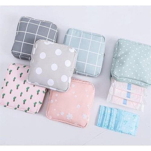 Travel mini sanitary napkin cosmetic coin money card lipstick storage bag portable fashion women small cosmetic bag purse bag
