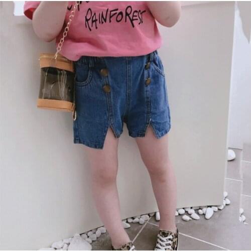 Girls Denim Shorts 2019 Baby Girls Summer Shorts Jeans Children Kids Cowboy Shorts Fashion Buttons Clothes Girls Child Hot Pants