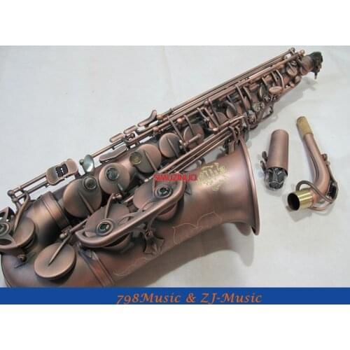 Eb Alto Saxophone Red Antique Surface High F# With-Black Pearl Buttons