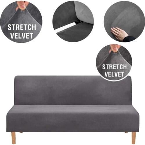 Elastic Sofa Cover Armless Universal Living room Modern Slipcover Anti Skid Stretch Velvet Furniture Couch Cover Full Coverage