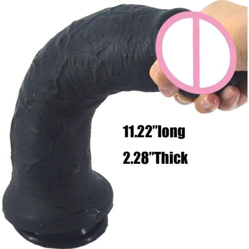 FAAK28.5*5.8cm Huge Silicone Realistic Dildo Masturbator Super Long Penis Anal Butt Plug Suction Cup Big Dick Sex Toys For Women