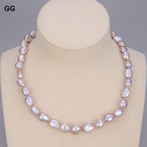 GuaiGuai Jewelry Natural 14mm Natural Purple Cultured Baroque Pearl Four Seasons Chocker Necklace 18" Vintage For Women