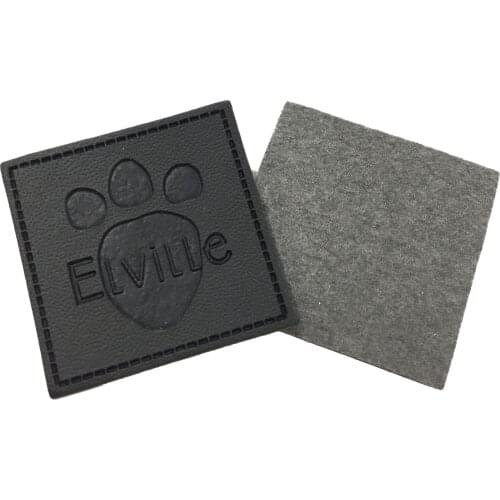 Good Price High Quality Custom Embossed Brand Logo Jeans Black Leather Label Patch For Clothing