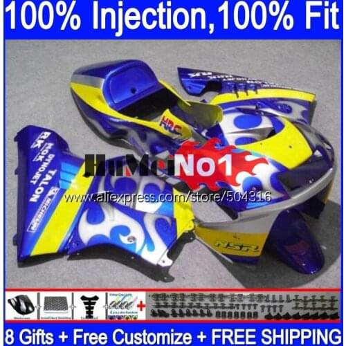 Injection For HONDA NSR250R MC21 PGM3 1990 1991 1992 1993 132MC.35 blue silvery NSR250 NSR 250 R RR NSR 250R 90 91 92 93 Fairing