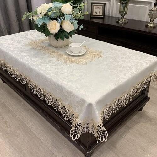Lace Tea Table TableCloth European TableCloth Modern Simple Living Room Rectangular Cover Nordic Style Cover Cloth