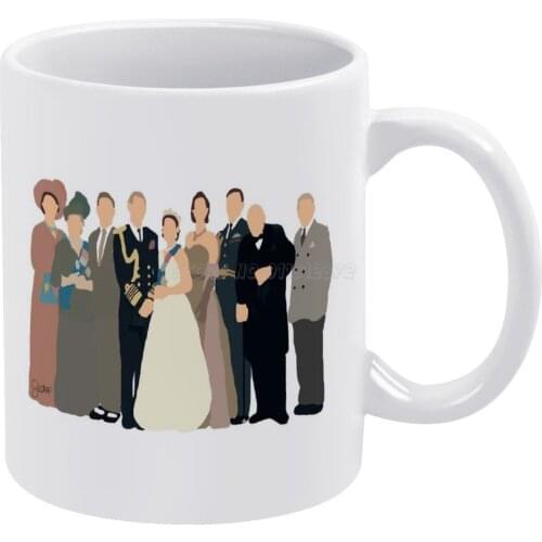 The Crown Season 1 Cast White Mug New Good Quality Print Mug 11 Oz Coffee Cup Claire Foy Matt Smith Claire Foy The Crown The Cr