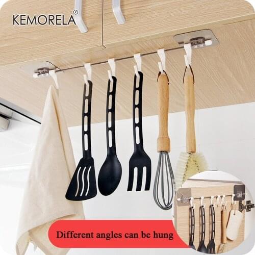 Kitchen Gabgets Cupboard 6 Hook Home Organizer Storage Rack Pantry Chest Tools Towels Hanger Wardrobe Towel Rack Storage Shelf