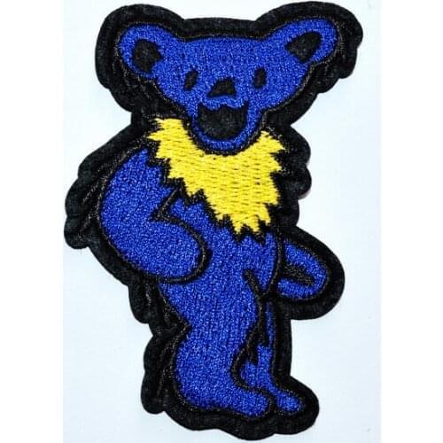 Hot! ~ Blue Grateful Dead Steal Your Face Dancing Bear Band Rock Icon Iron On Applique Patch (Size is about 5.5 * 8.3 cm)
