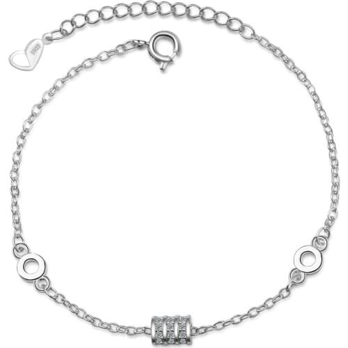 925 Sterling Silver Small Waist Bracelet Womens Simple and Individual Design Style Fine Jewelry