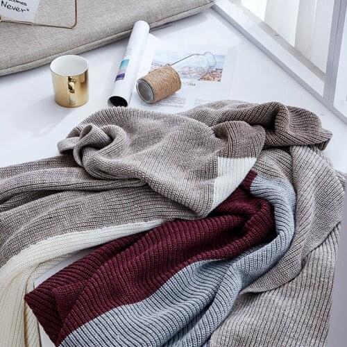 2020 Fashion Wool Knitting Blankets Knitting Casual Office Rest Blanket Online Celebrity Sofa Decor Mixed Colors Throw Blanket