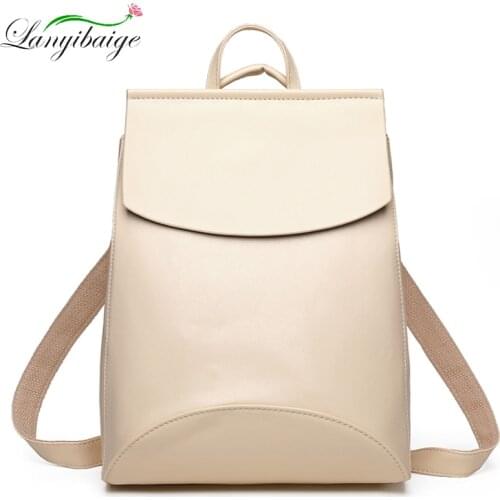Fashion Women Leather Backpacks for Girls Sac A Dos Casual Daypack Black Vintage Backpack School Bags for Girls Mochila Rucksack