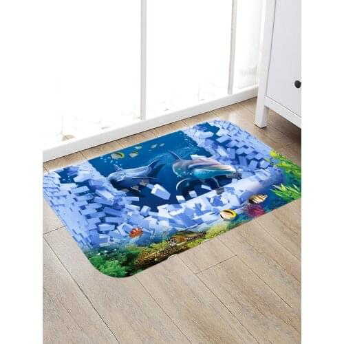 Cartoon Animals Dolphin Doormat Boho Rug Carpet Area Indoor Outdoor Rugs Non Slip Front Door Mats for Living Room