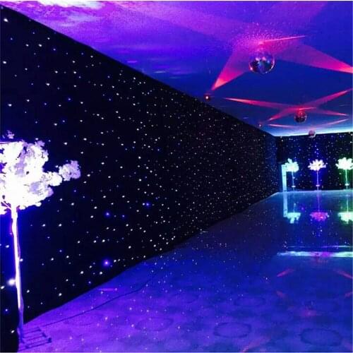 2021 New Fashion Blue - White Colors LED Star Curtain Wedding Backdrop Decoration Cloth With Controller Free Shipping backdrop