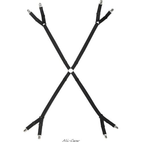 One set Crisscross Adjustable Bed/Fitted Sheet Straps Suspenders Gripper/Holder/Fastener -Keep your bed sheet in place