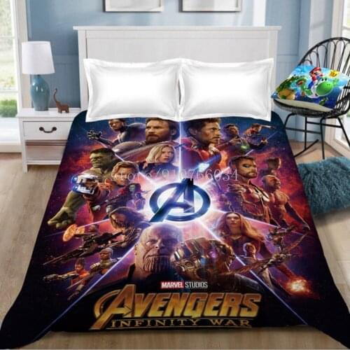 The Avengers Heros Movie Bedsheet Flatsheet Hulk Iron Man Captain America Baby Boys Adult Cartoon bed Home Cover Sheet