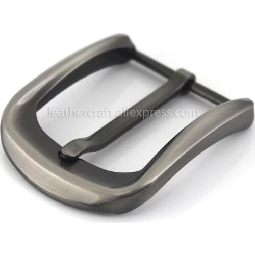 1pcs 40mm Metal Brushed Belt Buckle Men End Bar Heel Bar Single Pin Belt Half Buckle Leather Craft Belt Strap Fit 37-40mm Belt