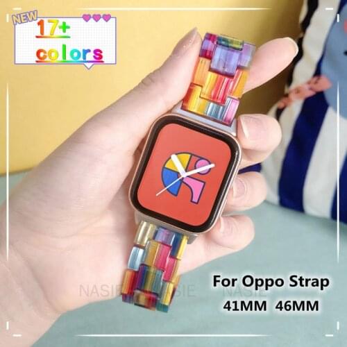 Resin Watch Strap for Oppo Watch Band 41mm 46mm Transparent Belt Bracelet Accessories