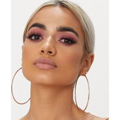 Extra Large big gold thin hoop earrings stainless steel for women black rose oversize hoop earrings simple classic 70mm 60mm