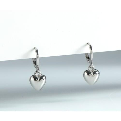 LUNA CHIAO Heart Pendant Drop Earring - Mini Huggies Hoops Earrings for Women