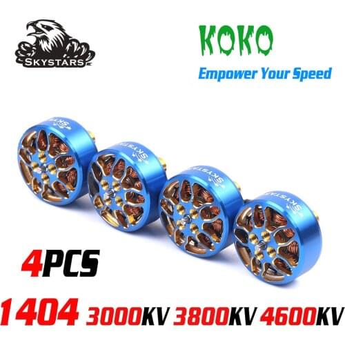 SKYSTARS KOKO 1404 3000KV 6S 3800KV 4S Brushless Racing Motor For Long Rang FPV Racing 2.5inch-4inch Toothpick Drone DIY Parts