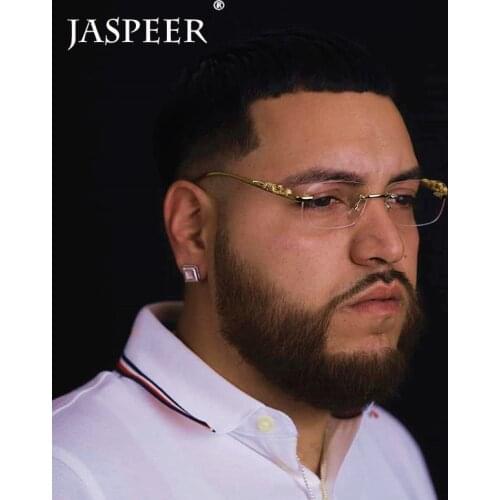 JASPEER Retro Rectangle Sunglasses Women Brand Designer Small Punk Rimless Sun Glasses Men UV400 Frameless Shades Eyewear