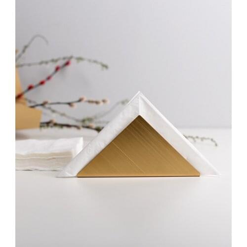 Golden Seat Stainless Steel Triangle Napkin Holder Restaurant Hotel Countertop Table Decor Sheet Paper stand Tissue Boxes case
