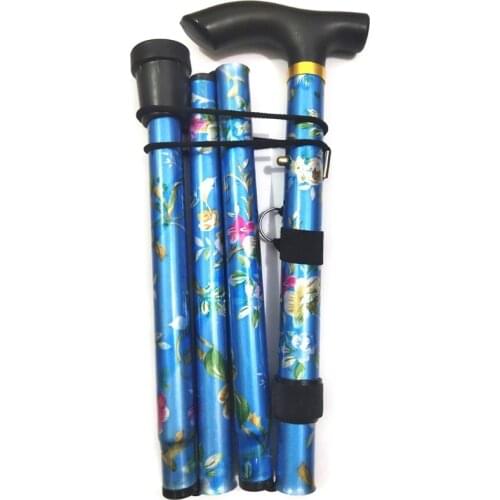 H7JC Walking Stick Easy Adjustable Height Folding Extendable Walking Cane Lightweight Flexible and Durable Walking Aid