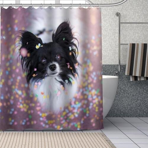 Custom Border Collie dog Shower Curtains DIY Bathroom Curtain Fabric Washable Polyester for Bathtub Art Decor Z-0109