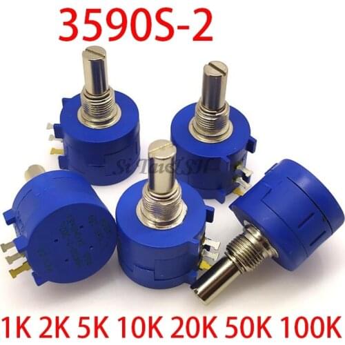 1pcs 3590S 1K 2K 5K 10K 20K 50K 100K ohm Precision Potentiometer Adjustable Resistor 3590 102 103 502 103 203 503 104