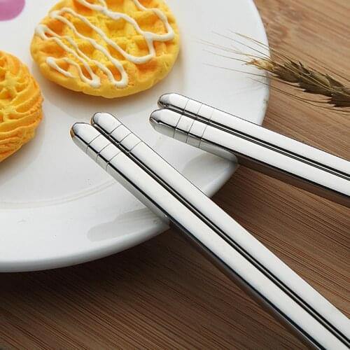 10 Pairs Korean Stainless Steel Chopsticks Laser Engraving Patterns Food Sticks Portable Reusable Chopstick Sushi Hashi
