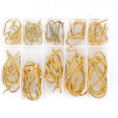 100Pcs 3#-12# Assorted Durable Sharpened Metal Fishing Hooks Fishhooks Tackle