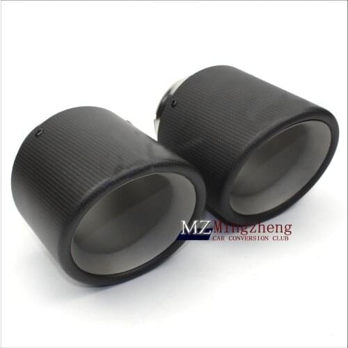 114MM Outlet Matte Carbon Fiber exhaust tip 304 Stainless Steel Universal Muffler tips A.K exhaust pipe
