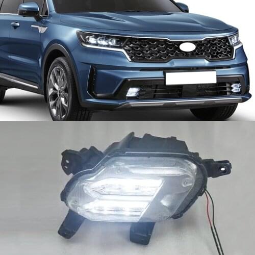 Car Flashing 2PCS For KIA Sorento 2021 LED DRL fog lamp Daytime Running light Daylight car styling