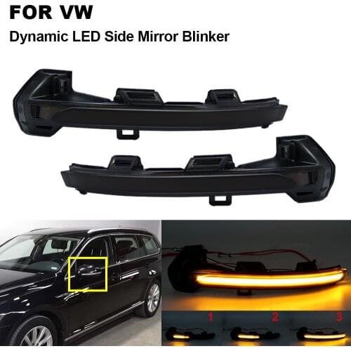 2PCS LED Side Wing Rearview Mirror Blinker Dynamic Turn Signal Light For VW Passat Variant B8 2015 2016-2019 Arteon 2017-2019