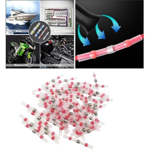 50/Set Waterproof Insulated Electrical Wire Terminals Connectors Butt