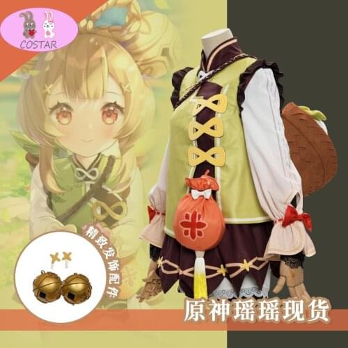 Anime!Genshin Impact YaoYao Game Suit Lolita Dress Lovely Uniform Cosplay Costume Halloween Carnival Party Outfit Women 2021 NEW