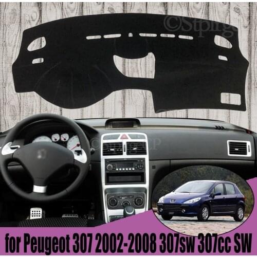 Anti-Slip Anti-UV Mat Dashboard Cover Pad Dashmat Protect Carpet for Peugeot 307 2002-2008 307sw 307cc SW Accessories