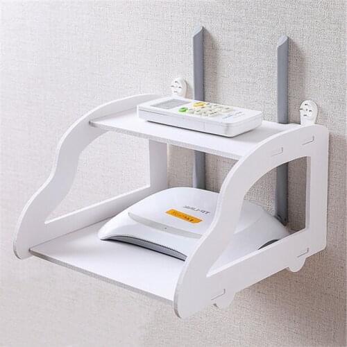 Wireless Wifi Router Storage Shelf Rack Wall Mounted Dual Layer TV Set Top Box Organizer Mounting Bracket Holder Household