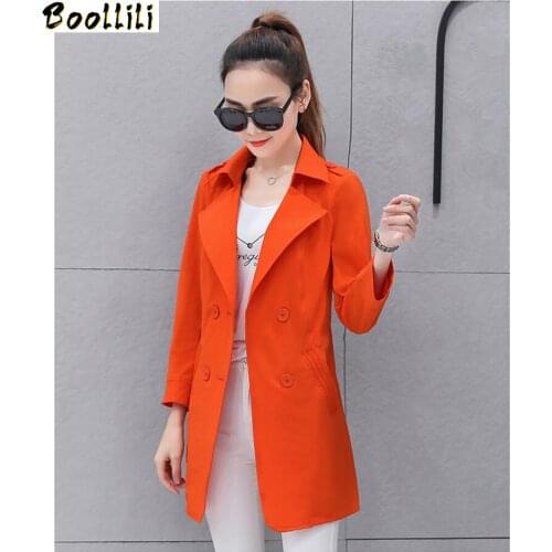 Boollili New Arrival 2020 Womens Windbreaker Trench Coat Spring Double Breasted Casaco Feminino Autumn Slim Ladies Coats