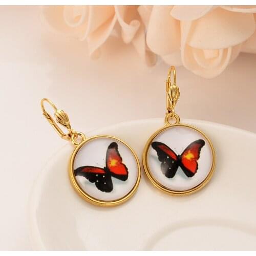 Gold color PNG pendant drop Earrings Women Party Gift african women Bird of Paradise wedding Jewelry girls charm