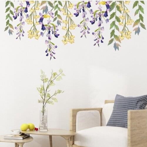 Flower Vines Wall Stickers for Living Room Kids Room Wedding Wall Decal Baby Nursery Wall Decor Nordic Style Poster Mural