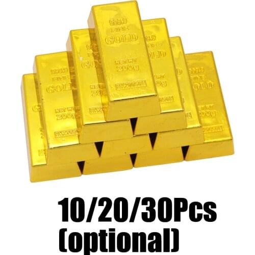Fake Gold Bar Bullion Door Stop Golden Brick Tricks Prop Table Desk Ornament