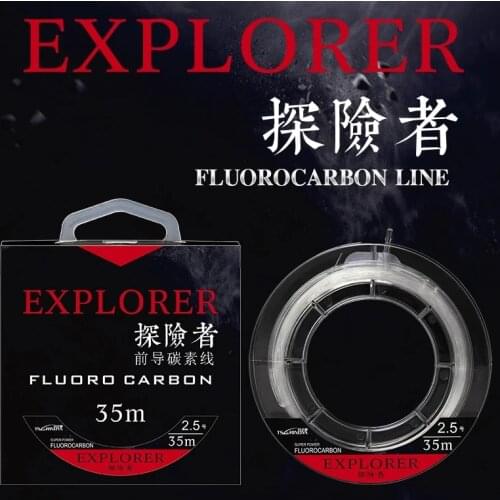 TSURINOYA Fluorocarbon line EXPLORER Fishing Lure Line 35m wire Leader Main Line High Strength Sinking Carp Wire Leader Line