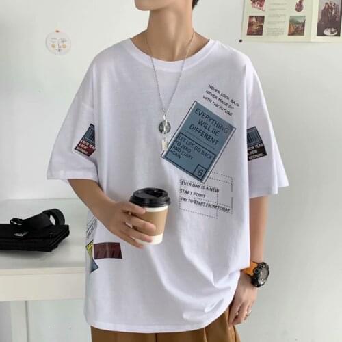Hip Hop T Shirt Men letter print T-shirt Harajuku Streetwear Short Sleeve Mens t shirts 2020 Summer Novelty Style tops tee Men