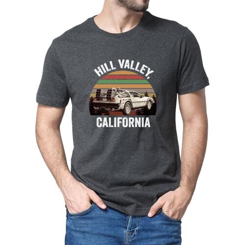 Unisex 100% Cotton Hill Valley Tee Back to The Future Marty Mcfly Summer Mens T-Shirt Harajuku Streetwear Womens Soft Tee