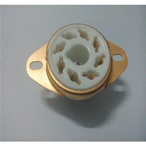 4pcs ceramic tube socket GZC8-1-A-G 8 pin golden foot tube holder outlet for amplifier PCB EL34 KT88 6SN7 274B 6550