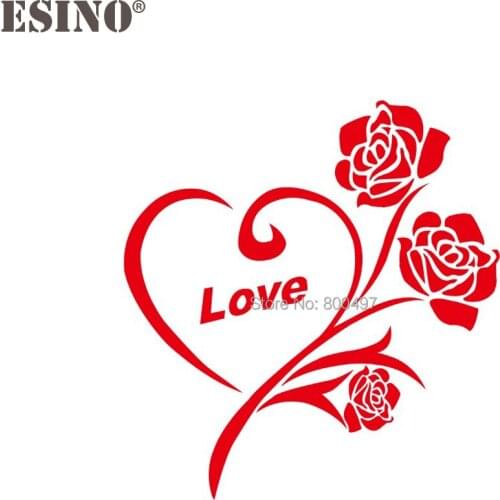 Beautiful Flower Love Rose Creative Auto Decal Cartoon Car Sticker Bumper Body Decal Creative Pattern Vinyl