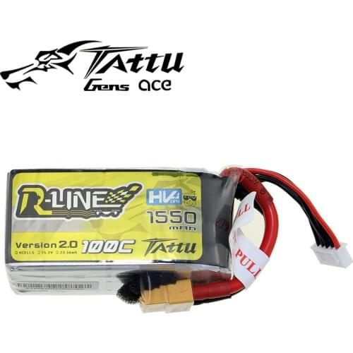 TATTU LiPo Battery 1300mAh 1550mAh 4S 100C 15.2V High Voltage HV XT60 Plug 250 Size 3D Lithium Battery for FPV Racing Drone