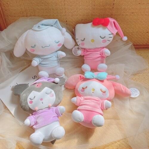20Cm Cute Kawaii Cartoon Korte Plush Kuromi My Melody Cinnamoroll Babycinnamoroll Pyjama Stijl Pluche Doll Child Toy Gifts