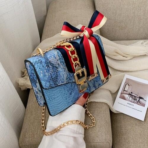 Fashion Brand Women Bag serpentine PU Leather Messenger Bag Designer Chain Shoulder Crossbody Bag Women Handbag Bolso Mujer